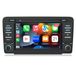 Skoda autoradio 8'' avec Carplay, GPS, Android 14, 2+64G mémoire, DAB+, Bluetooth, WiFi et commande au volant (SWC)