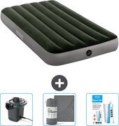 Intex luchtbedset - 1-persoons - 99 x 191 x 25 cm - groen + accessoires