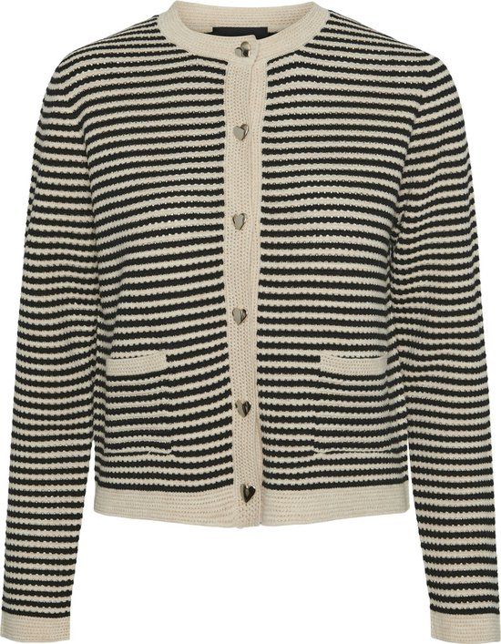 PIECES PCNISA Knit Cardigan - Cloud Dancer - Women's Size M