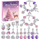 Merkloos / Sans marque Eco Botanicals Adventskalender 2025 Vrouw - 24-daagse DIY Kristallen Armband Sieraden Adventskalender voor Kinderen en Meisjes