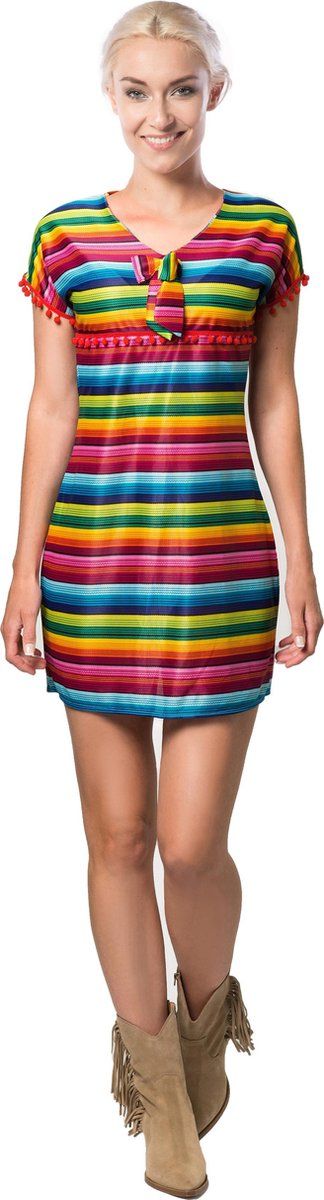 partychimp Sexy Mexicaans Jurkje Dames | Maat M | Verkleedkleding | Carnaval