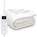 Seranova Couverture chauffante électrique XXL - 180x160 cm - 2 personnes - Couverture supérieure - Couverture chauffante - Polaire Sherpa double face - Blanc cassé