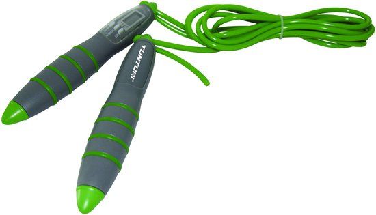 Tunturi Digitaal Springtouw - Grijs/Groen - Met Teller - Fitness Springtouw