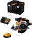 DeWALT Scie circulaire sans fil DCS565P1T (1 x batterie 5,0 Ah + chargeur DCB1104 + boîte de rangement TSTAK VI)