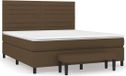 vidaXL Boxspring met matras stof donkerbruin 180x200 cm