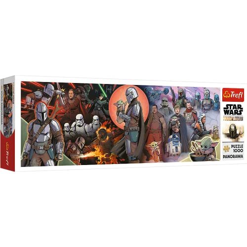 Trefl - Star Wars Mandalorian, De Avonturen Van De Mandalorian Panoramische Puzzel 1000 Elementen Collage Puzzel, Doehetzelf Puzzel, Amusement, Fun, Voor Volwassenen En Kinderen Vanaf 12 Jaar