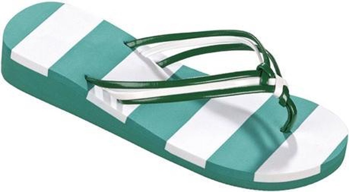 Beco teenslippers dames groen/wit