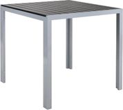 Merkloos / Sans marque Aluminium en hout composiet (WPC) campingtafel, 75x75 cm, donkergrijs, antislip, weerbestendig
