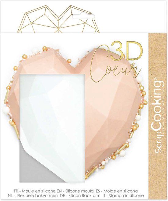 ScrapCooking 3D Siliconen Mal Hart Roze 17,5cm