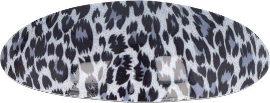 Ovale Haarspeld Panterprint - Zwart/Grijs - 10cm
