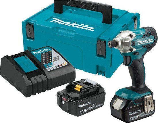 Makita DTD156RTJ 18V Li-Ion accu Slagschroevendraaier set (2x 5.0Ah accu) in Mbox - koolborstelloos