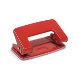 WAYTEX 931365 Metalen perforator met 2 gaten, voor ordnerbladen, voor 10 vellen papier, met reservoir, kleur rood