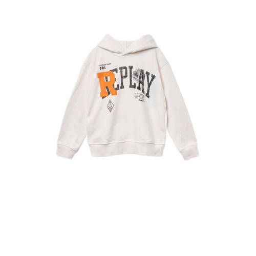 REPLAY sweater met tekst wit