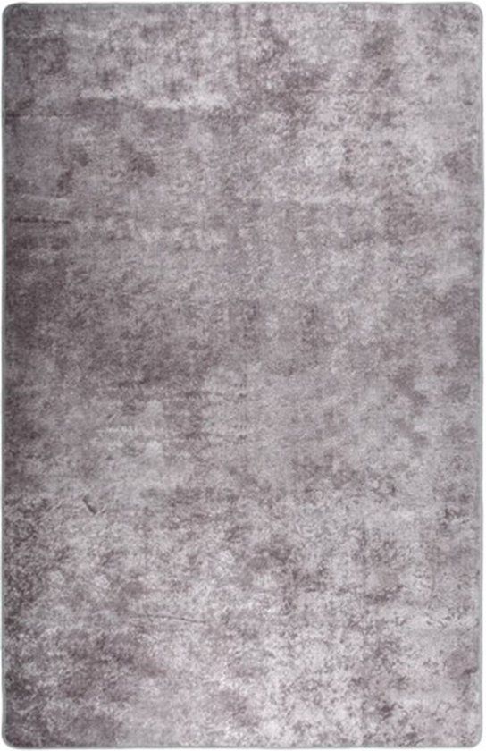 vidaXL Vloerkleed wasbaar 80x150 cm Grijs