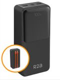 R2B Powerbank 30000 mAh met ingebouwde Oplaadkabels (8 Pins en USB-C) - 6 tot 8 Keer Opladen - Snellader & LED Display