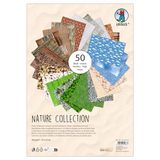 Ursus 7810002 - Fotokarton, Nature Collection, 50 vellen, ca. 23 x 33 cm, 300 g/m², aan beide zijden bedrukt met 25 verschillende motieven, gemaakt van zuivere cellulose, voor veelzijdig handwerk