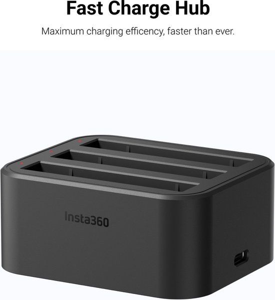 Insta360 X3 - Snellader - Fast Charge Hub - Zwart