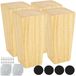 Pieds de meuble Lot de 4 - Pieds de meuble en bois - Pieds de meuble 10 cm - Pieds de table - Pieds carrés - Avec coussinets de pied