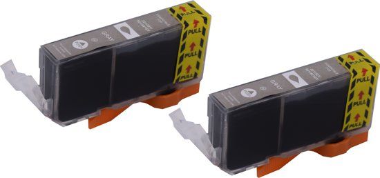 KATRIZ huismerk inkt voor Canon CLI-521GY - Grijs - 2 stuks - Met chip