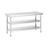 Royal Catering Roestvrijstalen werktafel - 150 x 60 cm - 600 kg - 3 levels