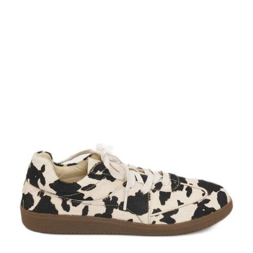 Fabienne Chapot Leren Sneakers met Koeienprint Beige/Bruin
