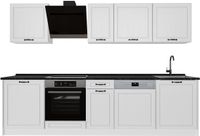 Vicco Complete keukeneenheid R-Line, Wit landelijk/Wit, 280 cm antraciet werkblad