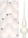 Decoris Kaemingk B.V. 12x Winter witte kunststof kerstballen met glazen piek mat - Kerstversiering
