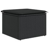 vidaXL 6-delige Loungeset met kussens, polyrattan, zwart