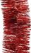 Merkloos Decoris Kerstslinger - 3x - rood - lametta - 270 cm - glanzend - guirlande - kerstboomslinger