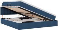 vidaXL LED Opbergbed met Matras, Blauw, 180 x 200 cm, Stof