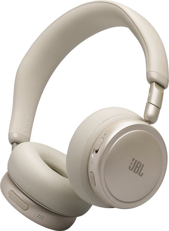 JBL Live 680NC - Draadloze Noise Cancelling Koptelefoon - Bluetooth On-Ear - 80 uur batterij - Multipoint - JBL Signature Sound - Champagne/Beige