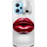 Xiaomi Siliconen hoesje compatibel met Xiaomi Redmi Note 12 5G, Xiaomi Poco X5 rode lippen