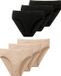 Schiesser Essentiële onderbroeken Vrouwen zwart/beige Effen 6 stuk(s)