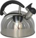 Gerimport Fluitketel / waterkoker - RVS - 2 liter - zilver / zwart