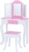 Teamson Kids Table de toilette en bois Enfants - Avec miroir lumineux LED - Polka Dot - Rose/Blanc