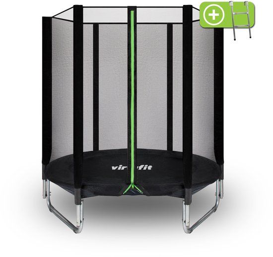 VirtuFit Trampoline - 183 cm - Zwart - Met Veiligheidsnet - Rond - Kinder Trampoline