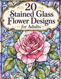 Stained Glass Flowers Coloring Book for Adults