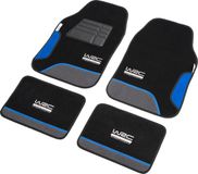 WRC Universele automatten - set van 4 - voor en achter - zwart met blauw