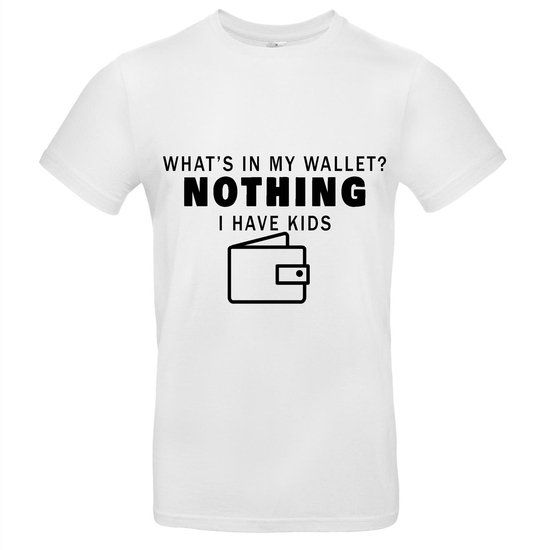 Sol's What is in my wallet, i have kids Heren t-shirt - Wit - XL