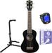 Fazley Sopraan ukelele starterset - incl. tuner, snaren et standaard - Noir