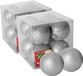 Gerimport Kerstballen - 16x stuks - zilver - glitters - 7 cm - kunststof