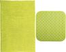 MSV Tapis de douche antidérapant et tapis essuie-pieds - Ensemble salle de bain Sevilla - caoutchouc/microfibre - vert citron