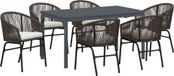 vidaXL Ensemble de salle à manger de jardin 7 pièces marron polyrattan