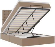 vidaXL - Ottoman bed met matras - 120x200cm - Kunstleer - Cappuccino