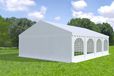 Tente de réception 6x8 m MAX – PVC 550 g/m², ignifuge, tubes Ø50 mm, cadre au sol + renforts, jusqu'à 96 personnes - Blanc