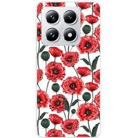 Xiaomi 14T Pro Fleurs de pavot bedrukt siliconen hoesje