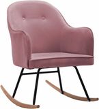 vidaXL Schommelstoel fluweel roze