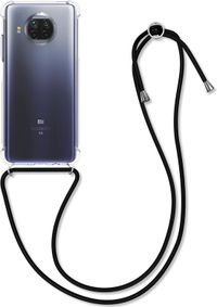 kwmobile telefoonhoesje compatibel met Xiaomi Mi 10T Lite - Hoesje met koord - Back cover in zwart/transparant