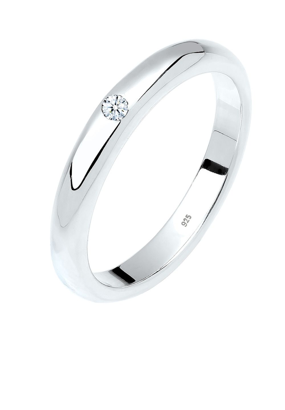 Elli DIAMONDS Ring - Solitaire Classic with Diamond (0.03 ct.) - 925 Sterling Silver
