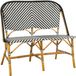 Mica Decorations Mandox Bank voor Buiten - L98 x B60 x H93 cm - Rotan - Zwart, Wit